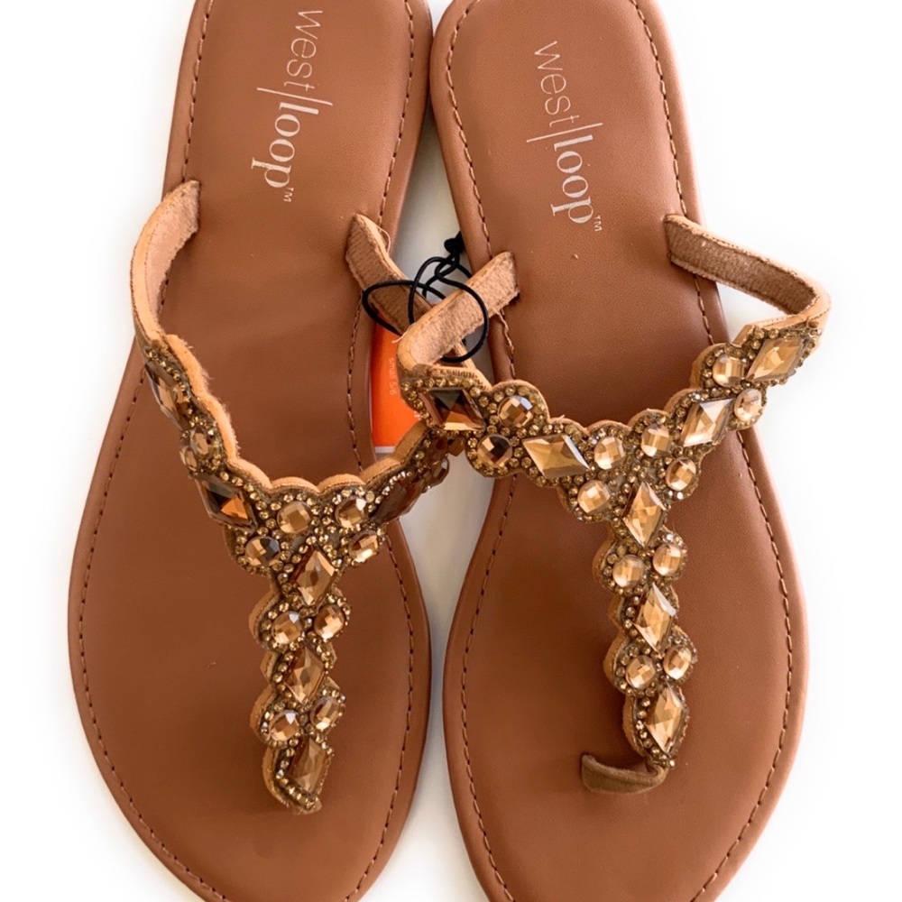 West Loop jewel sandals women flats